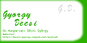gyorgy decsi business card